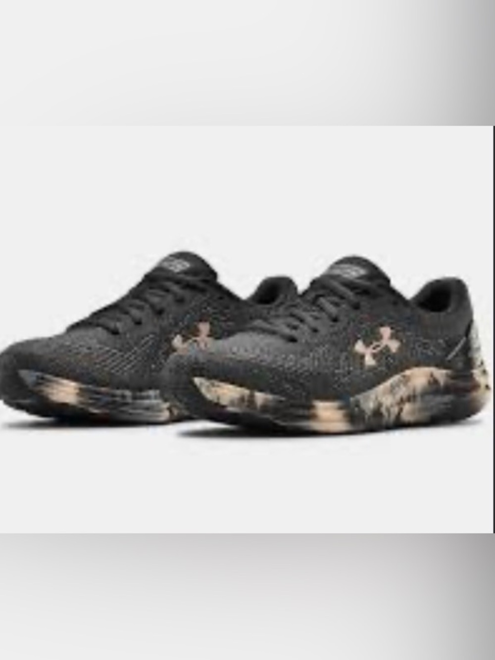 Under Armour Kids Black Sneakers with Bronze Accent Brush